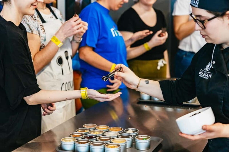 Brussels: Make Your Own Chocolates Workshop with Tastings - The tasting lineup: beans, cacao liqueur, and mucilage granité