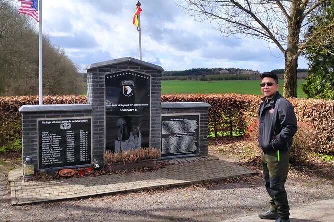 Historic Battle of the Bulge Sites Tour from Brussels - Bastogne town square: Sherman tank photos and the McAuliffe statue stop