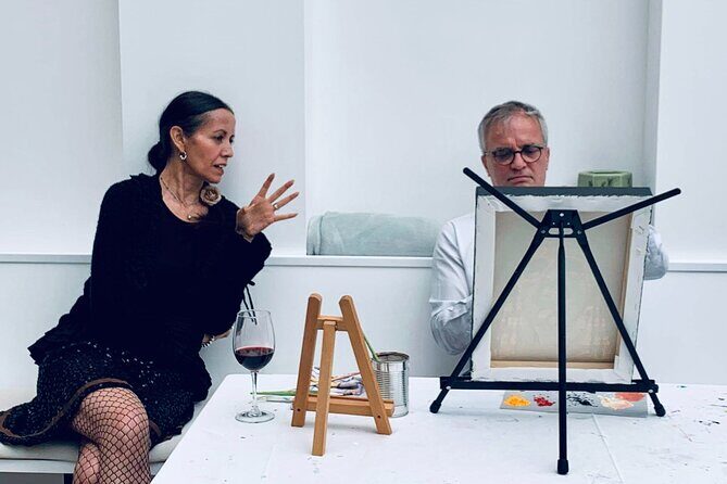 Wine and Painting Workshop Experience in Brussels - The guided critique: corrections, color mixing, and values