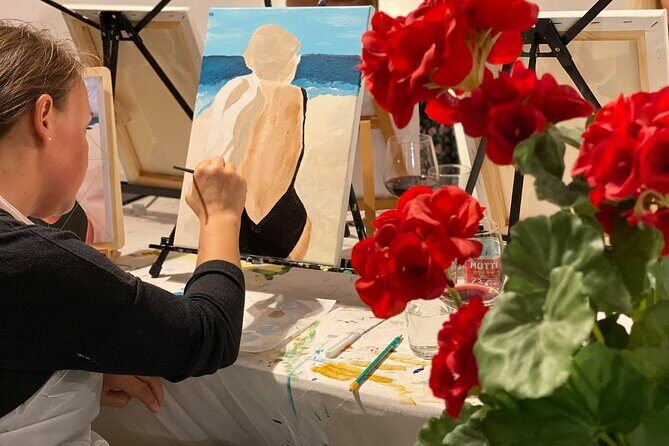 Wine and Painting Workshop Experience in Brussels - English-led workshop in about 3 hours